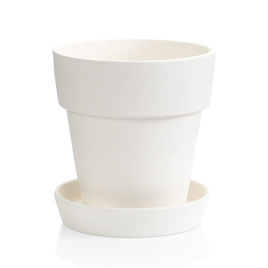 Flower Pot with Saucer - medium 6"
