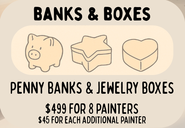 Banks and Boxes Party Package