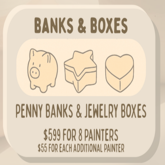 Banks and Boxes Party Package